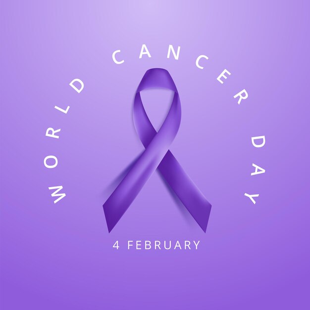 Lavender ribbon. world cancer day concept