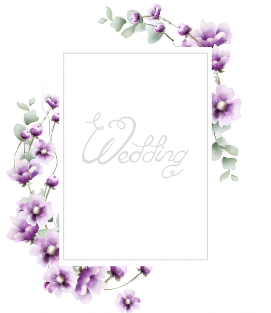 Lavender summer frame in watercolor