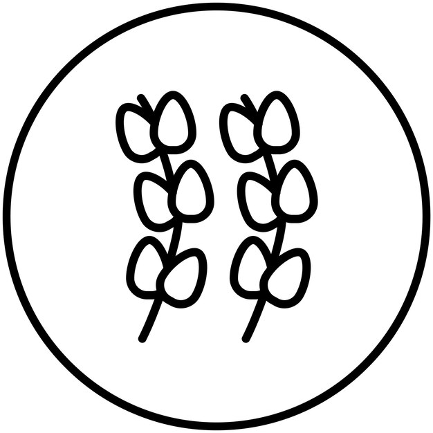 Иллюстрация векторной иконы лаванды на иконе цветов