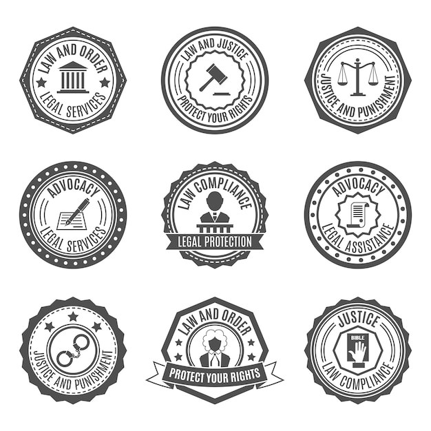 Law badges set