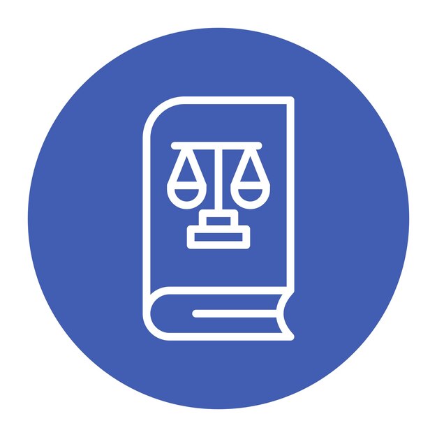 Векторное изображение значка книги закона может быть использовано для юридических услуг