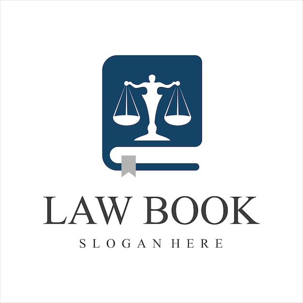 Law book logo design template vector