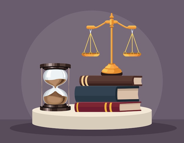 Law books and balance