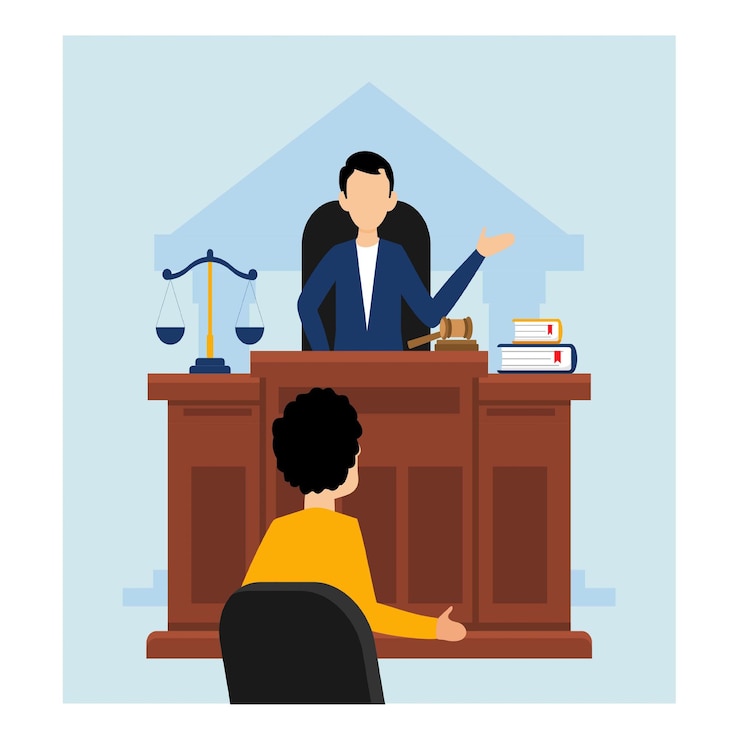 वेक्टर law court justice flat design