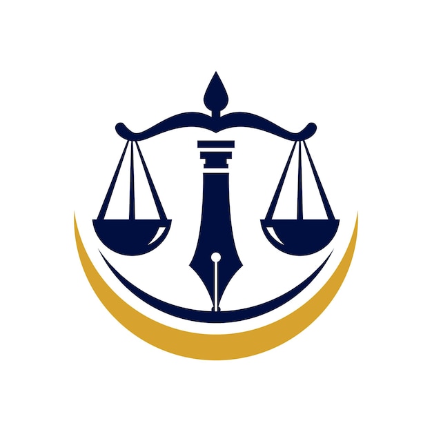 Vector law court and legal service logo design