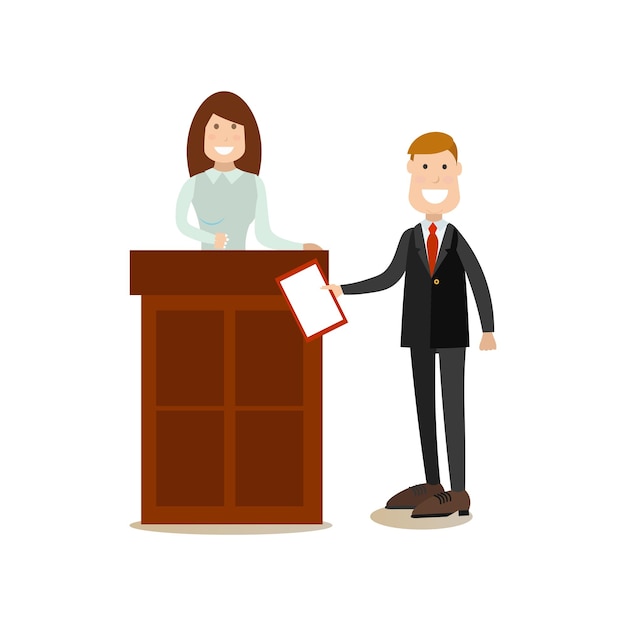 Vector law court people vector illustration in flat style