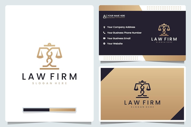 Law firm balance logo design and business card