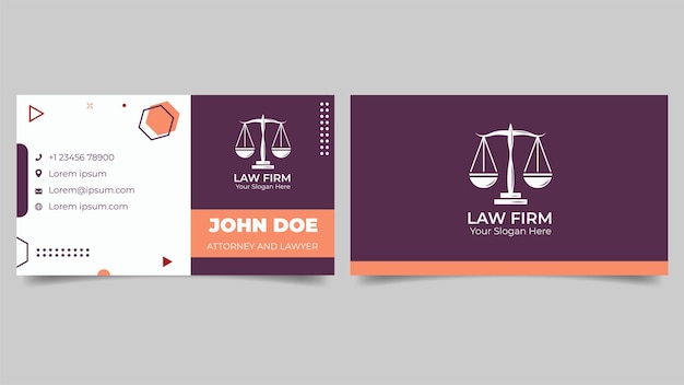 Law Firm Business Card Template with Memphis Geometric Style