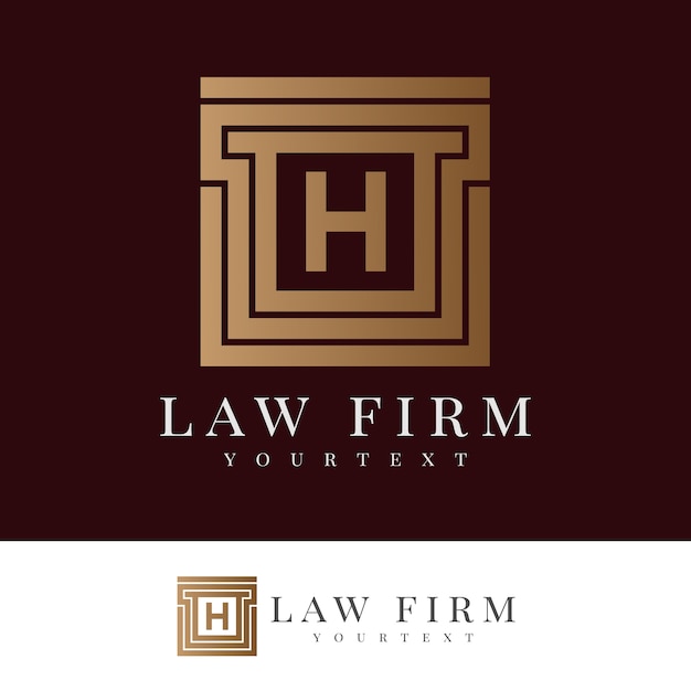 Law Firm eerste letter H logo ontwerp