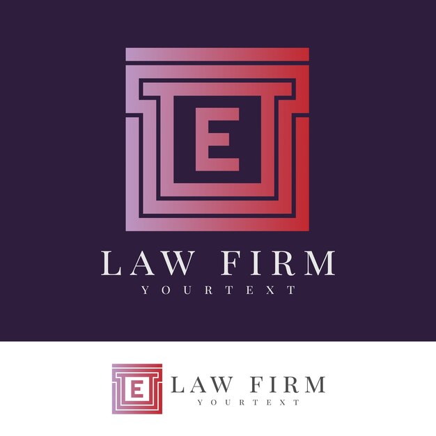 Law Firm initial Letter E Logo design