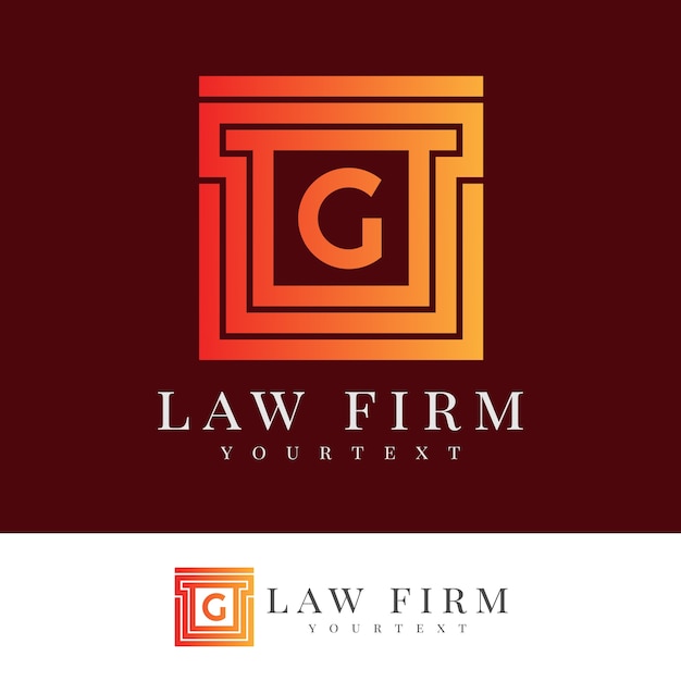 Law Firm initial Letter G Logo design