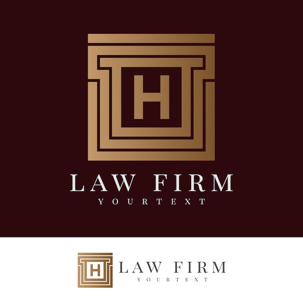 Law Firm initial Letter H Logo design