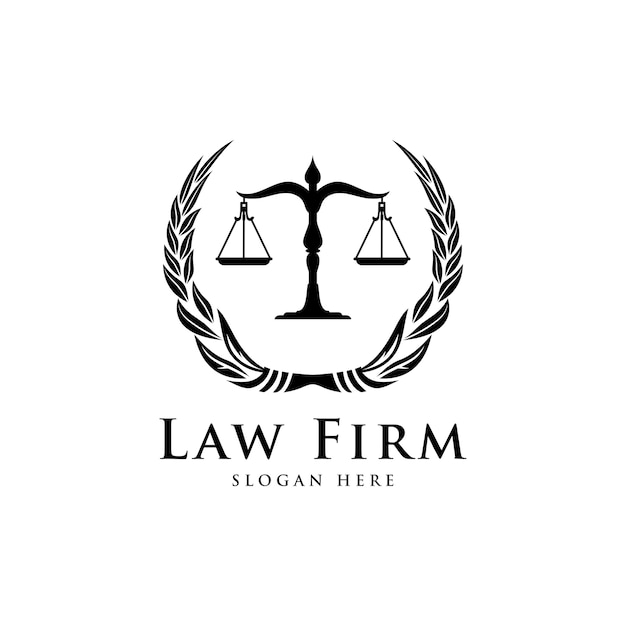 Law Firm, Law Office, Lawyer services, Luxe vintage crest logo, Vector logo sjabloon