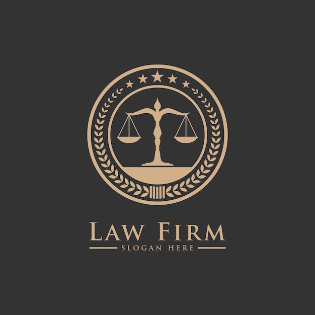 Vector law firm lawyer services, luxury vintage crest logo