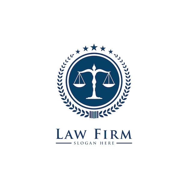 Servizi di law firm lawyer, logo di lusso vintage crest