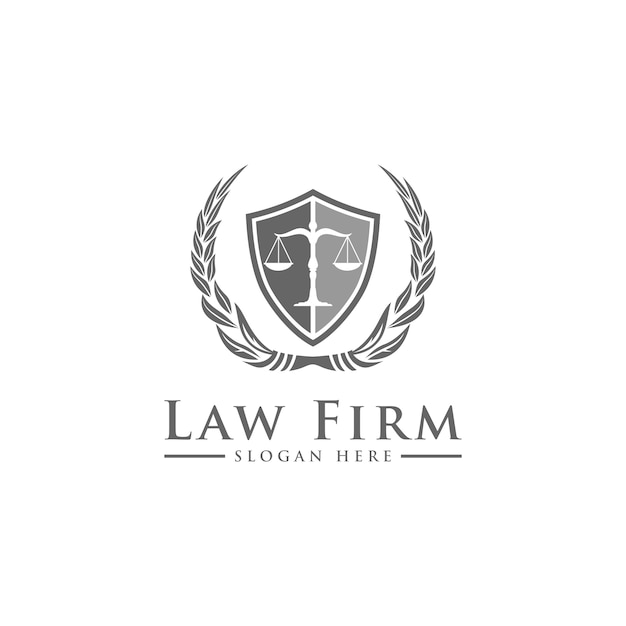 Servizi di law firm lawyer, logo di lusso vintage crest