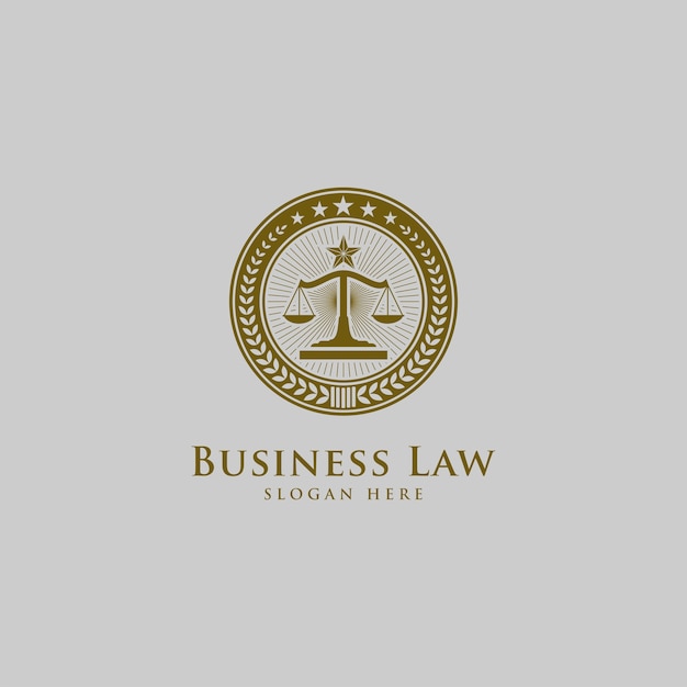 Vettore studio legale, servizi di avvocato, logo di lusso vintage crest