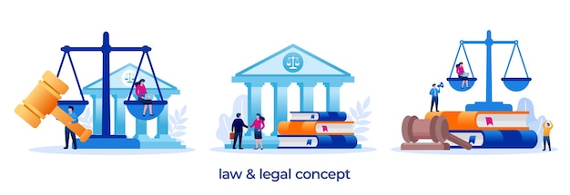 Law firm and legal services concept, lawyer consultant, flat illustration vector and background