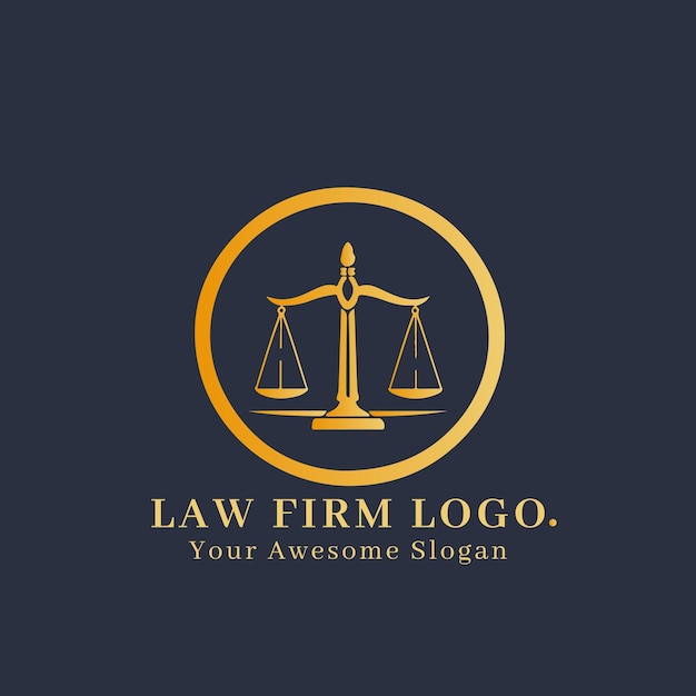 会社とブランディングのための法律事務所のロゴコンセプト