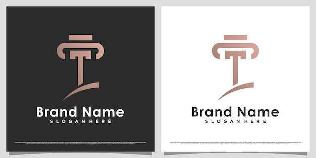 Law firm logo design template for business icon with letter t and creative unique concept