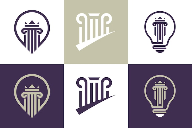 Law firm logo design vector collection with creative element concept