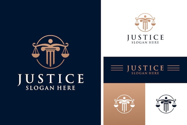 Vector law firm logo design vector justice scale icon template inspiration