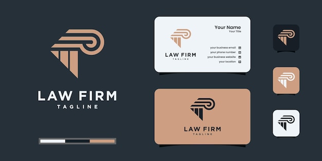 Law firm logo design with business card template.