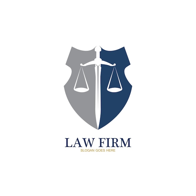 Law Firm logo and icon design template-vector