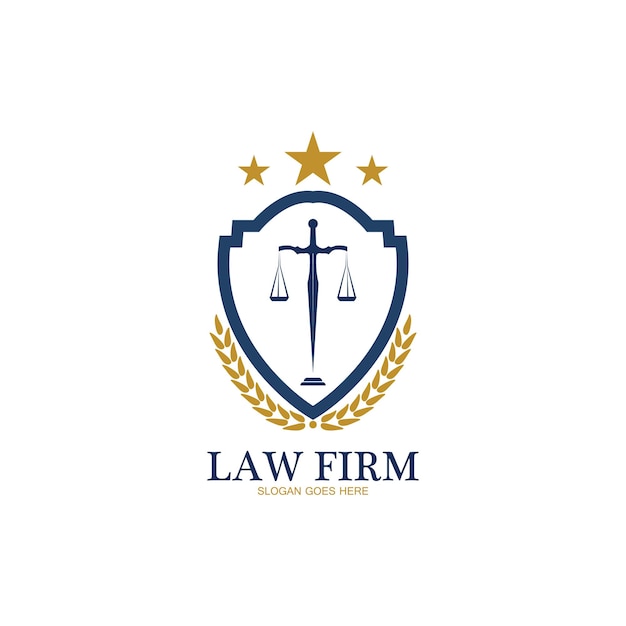 Law Firm logo and icon design template-vector