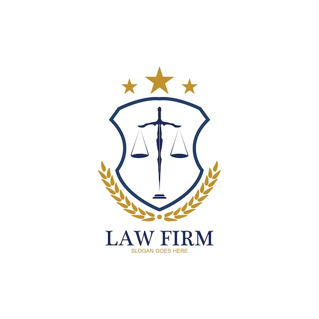 Law firm logo and icon design template-vector