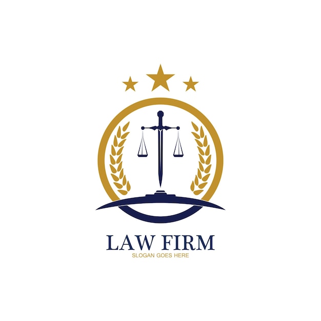 Law Firm logo and icon design template-vector