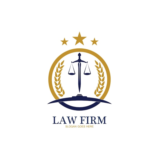 Law Firm logo and icon design template-vector