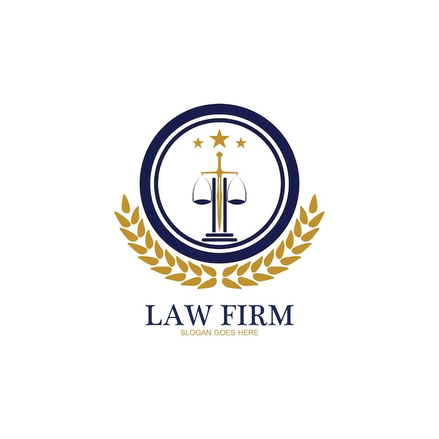 Law Firm logo and icon design template-vector