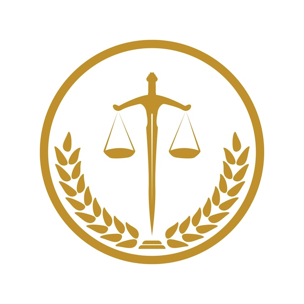 Law firm logo and icon design templatevector