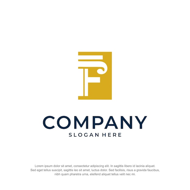 law firm logo initial f premium vector