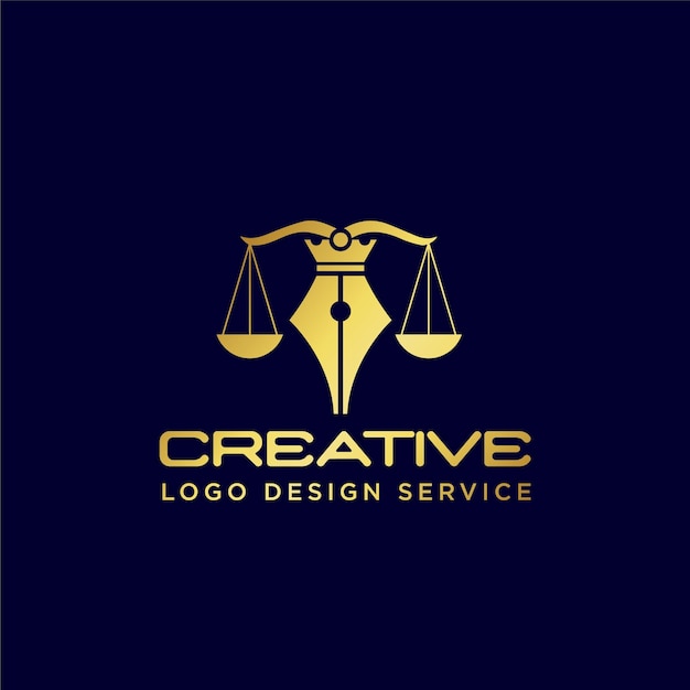 Logo dello studio legale o logo dell'avvocato con logo elegante in stile elemento creativo