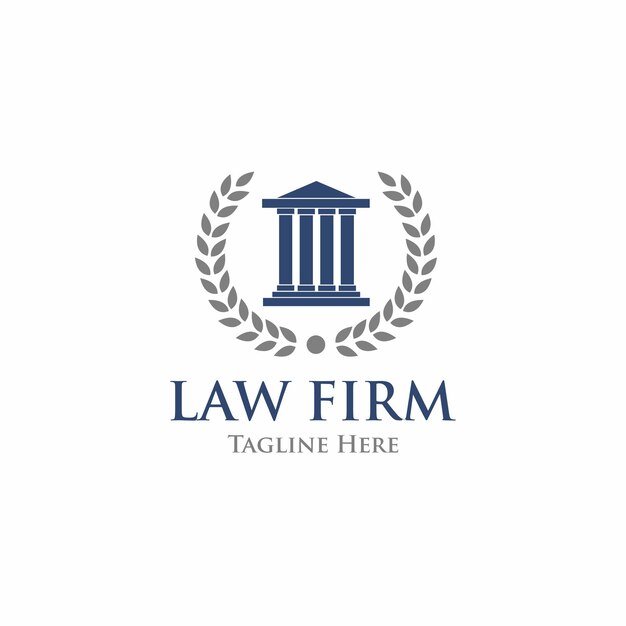 Law firm logo pillar vector icon law office logo template