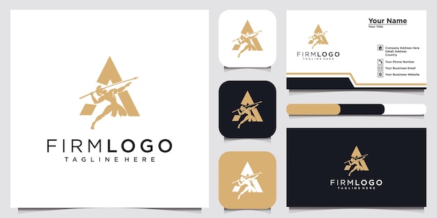 Law firm logo with initial letter a desgn and business card