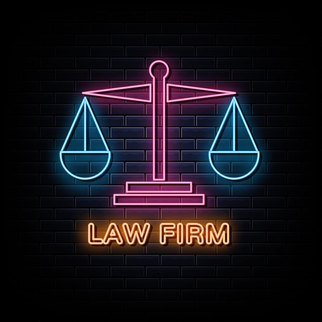 Law firm neon logo neon sign and symbol