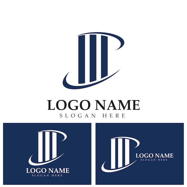 Law Firm Pillar Logo Template Vector