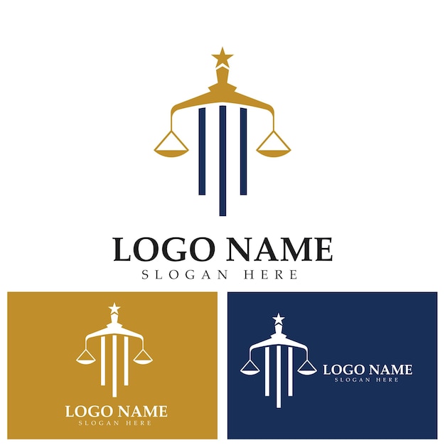 Law Firm Pillar Logo Template Vector