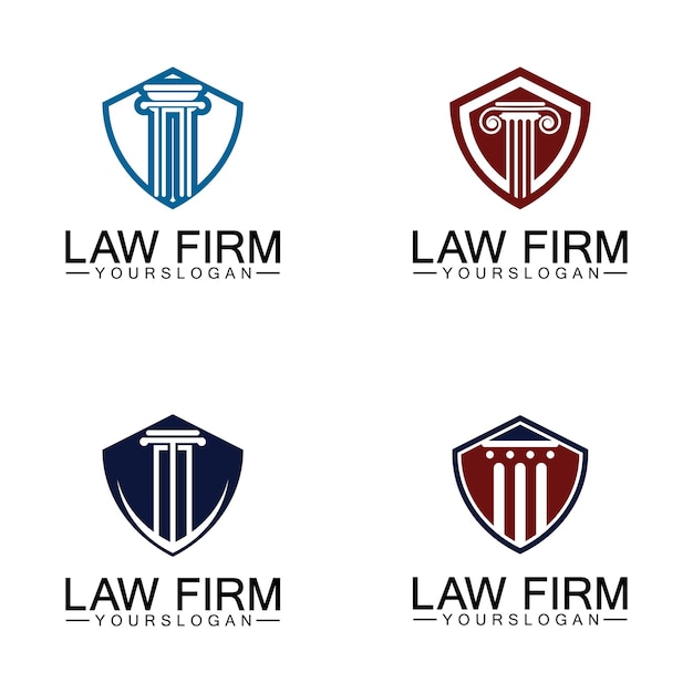 法律事務所の柱のロゴのテンプレートベクトル