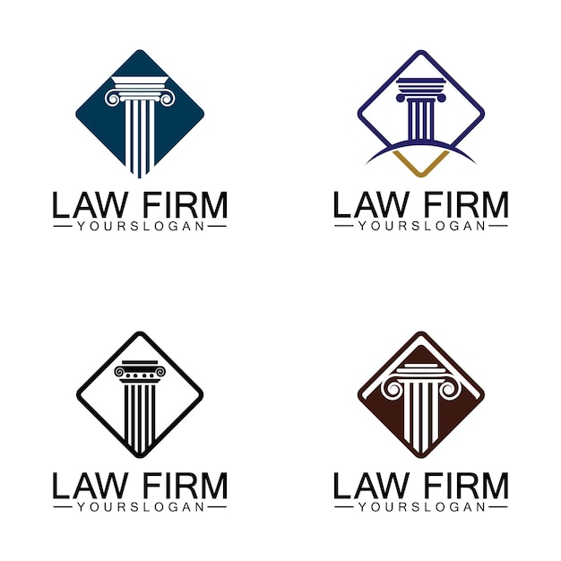 Law firm pillar logo templatevector