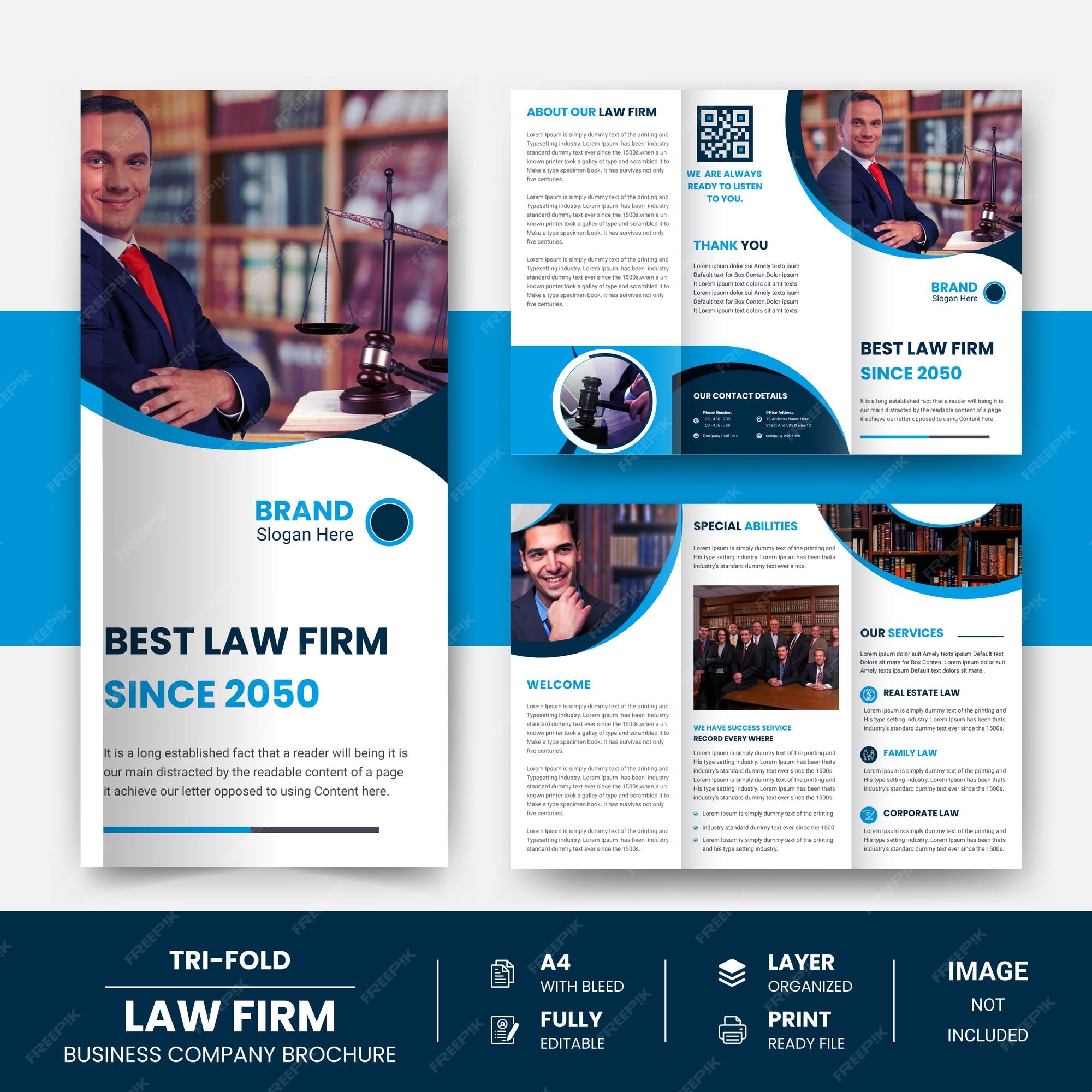Law Firm Tri Fold Brochure Template Indesign Indd Brochure Throughout