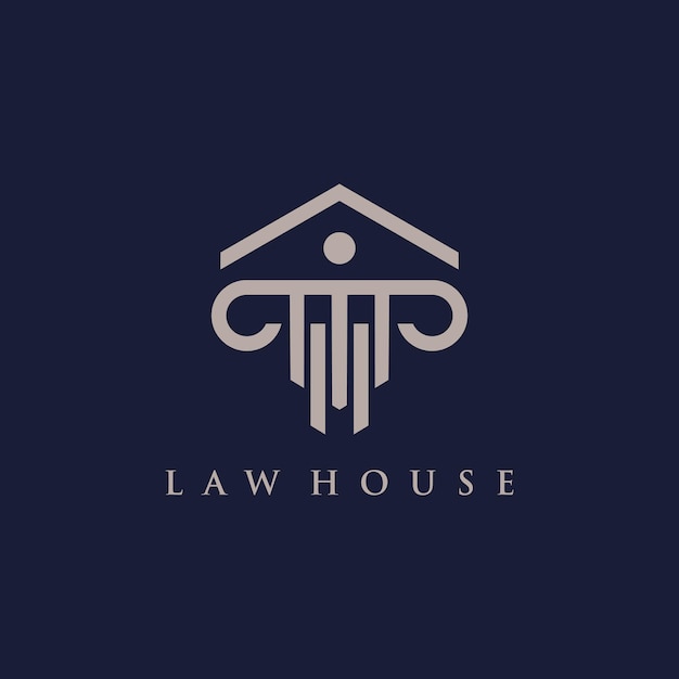 Law house icon vector with modern element concept logo design Premium Vector
