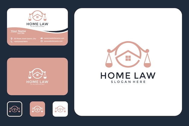 law house logo design and business card