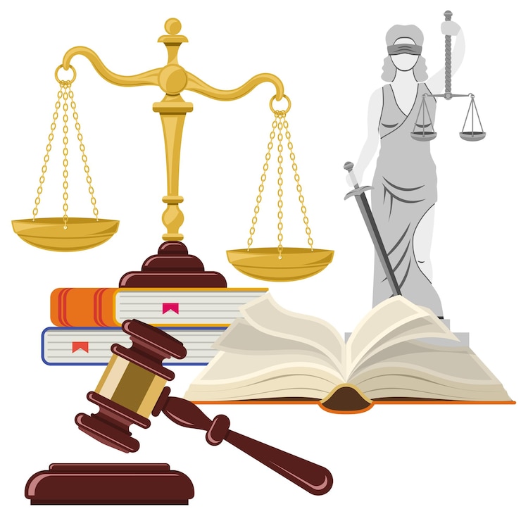 Вектор концепция права и правосудия