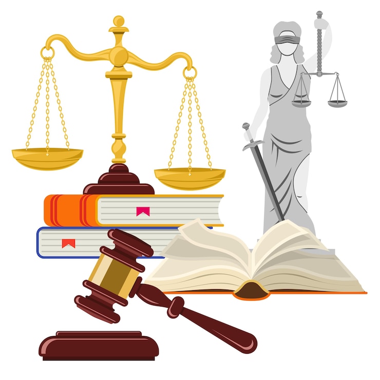 Вектор концепция права и правосудия