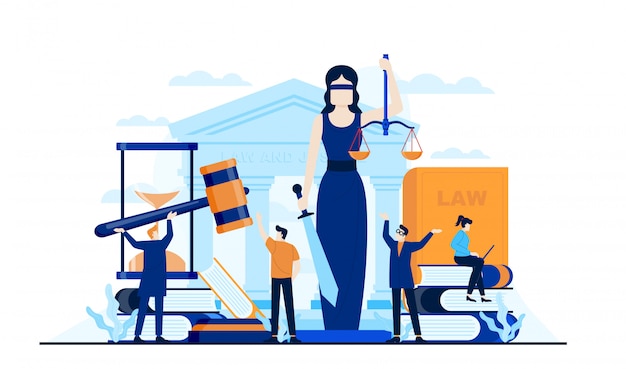 Law justice flat illustration