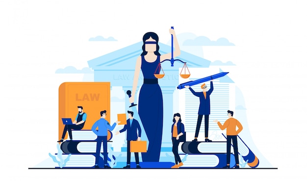 Vector law justice flat illustration